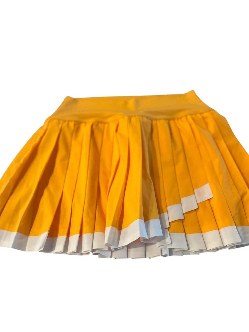 Offline Yellow Pleated Mini Skirt with White Trim